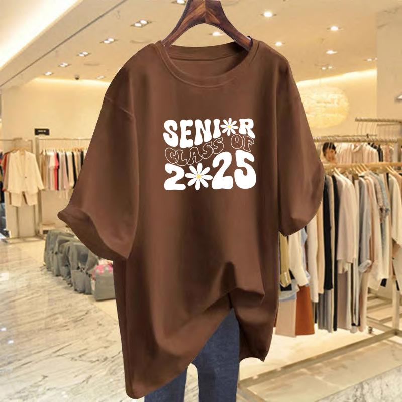New spring and summer color letter printing casual wear loose short-sleeved t-shirt women s top base XXXL
New spring and summer color letter printing casual wear loose short-sleeved t-shirt women s top base XXXL