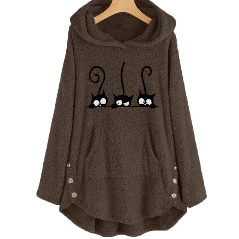 Худи Зимние Женские Толстовки Флис Пушистый Кот Джемпер Толстовки с Капюшоном Пуловер Brown,S
Худи Зимние Женские Толстовки Флис Пушистый Кот Джемпер Толстовки с Капюшоном Пуловер Brown,S