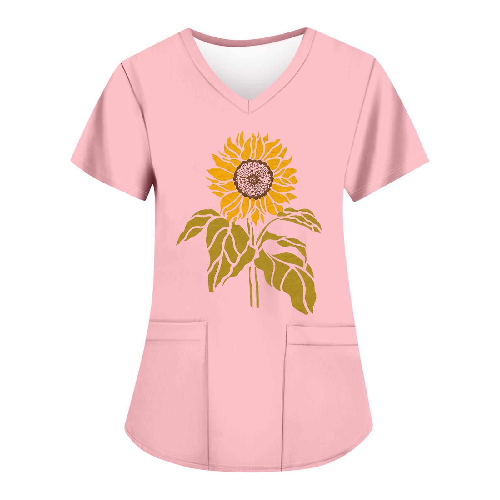 Женские модные топы с короткими рукавами и V-образным вырезом с принтом, рабочие футболки с карманами XXXXL розовый
Женские модные топы с короткими рукавами и V-образным вырезом с принтом, рабочие футболки с карманами XXXXL розовый