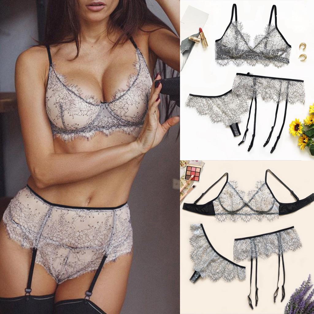 3PC Женщины Изысканные ресницы Кружевной бюстгальтер + G-String + Подвязка Комплект нижнего белья M-3XL
3PC Женщины Изысканные ресницы Кружевной бюстгальтер + G-String + Подвязка Комплект нижнего белья M-3XL