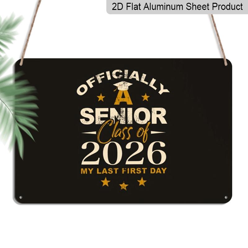 2D Flat, 1pc Senior Class of 2026 Aluminium Sign 8x12 Inch - Officially A Senior My Last First Day Quote, Graduation Cap & Star Design, Black 20*30cm
2D Flat, 1pc Senior Class of 2026 Aluminium Sign 8x12 Inch - Officially A Senior My Last First Day Quote, Graduation Cap & Star Design, Black 20*30cm