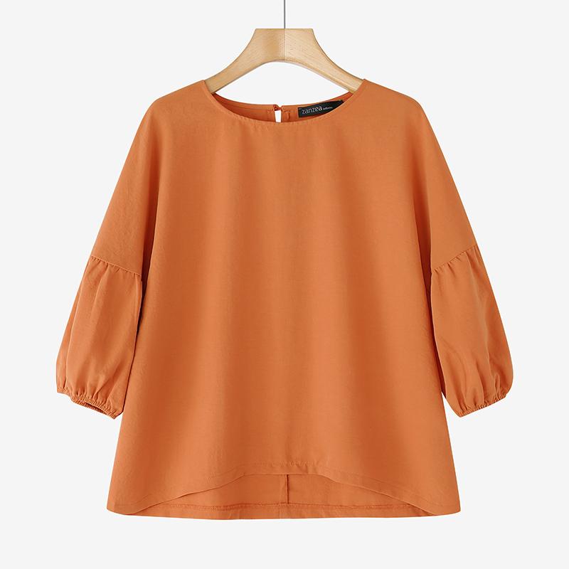 ZANZEA Женская повседневная блузка с круглым вырезом, свободного кроя, с рукавами 3/4, однотонная оранжевый
ZANZEA Женская повседневная блузка с круглым вырезом, свободного кроя, с рукавами 3/4, однотонная оранжевый