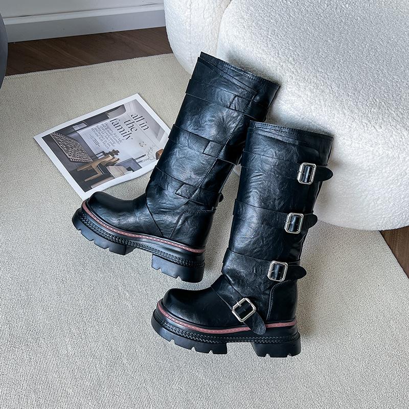 Версия из коровьей кожи~ Британская платформа с пряжкой на ремне, рыцарские ботинки, женские высокие сапоги, но до колена, ковбойские сапоги, натуральная кожа, универсальные сапоги 39 чёрный
Версия из коровьей кожи~ Британская платформа с пряжкой на ремне, рыцарские ботинки, женские высокие сапоги, но до колена, ковбойские сапоги, натуральная кожа, универсальные сапоги 39 чёрный