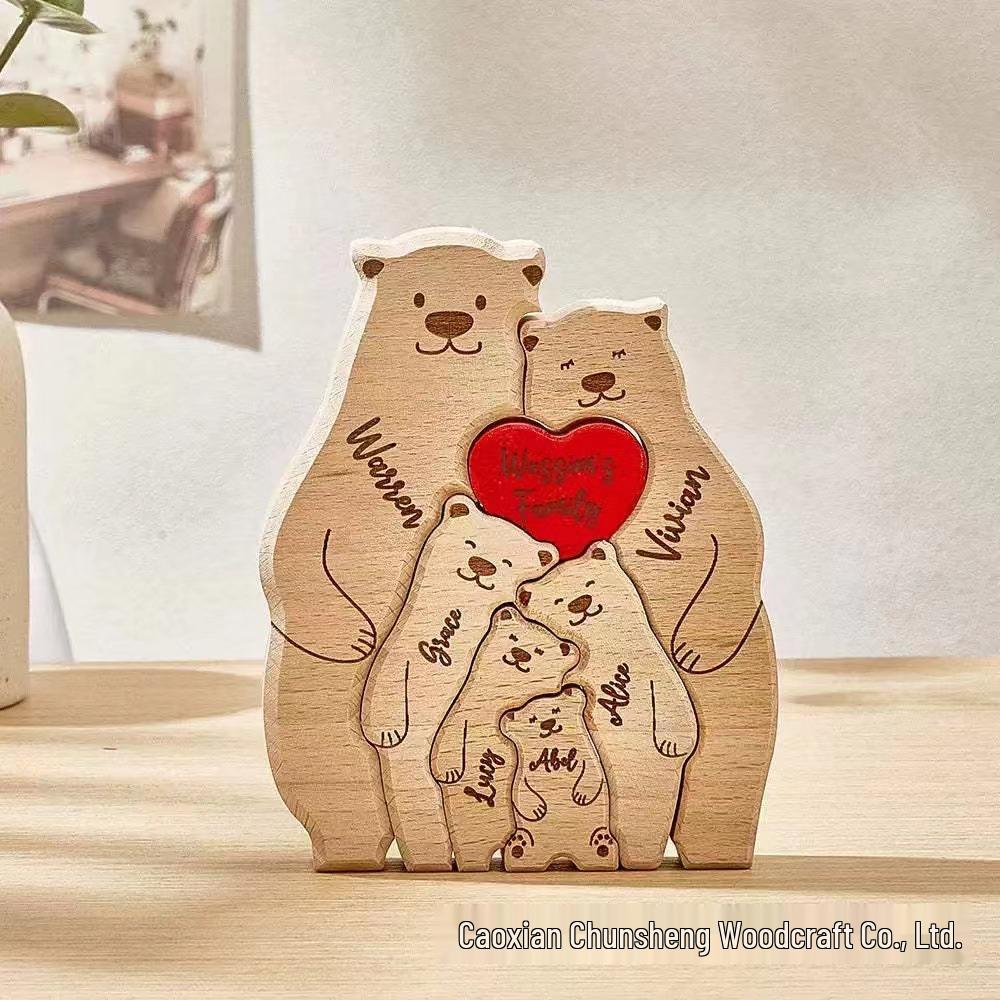 Handmade Solid Wood Bear Puzzle Set: Cute Desk Ornament & Warm Family Anniversary Gift Set of 2
Handmade Solid Wood Bear Puzzle Set: Cute Desk Ornament & Warm Family Anniversary Gift Set of 2
