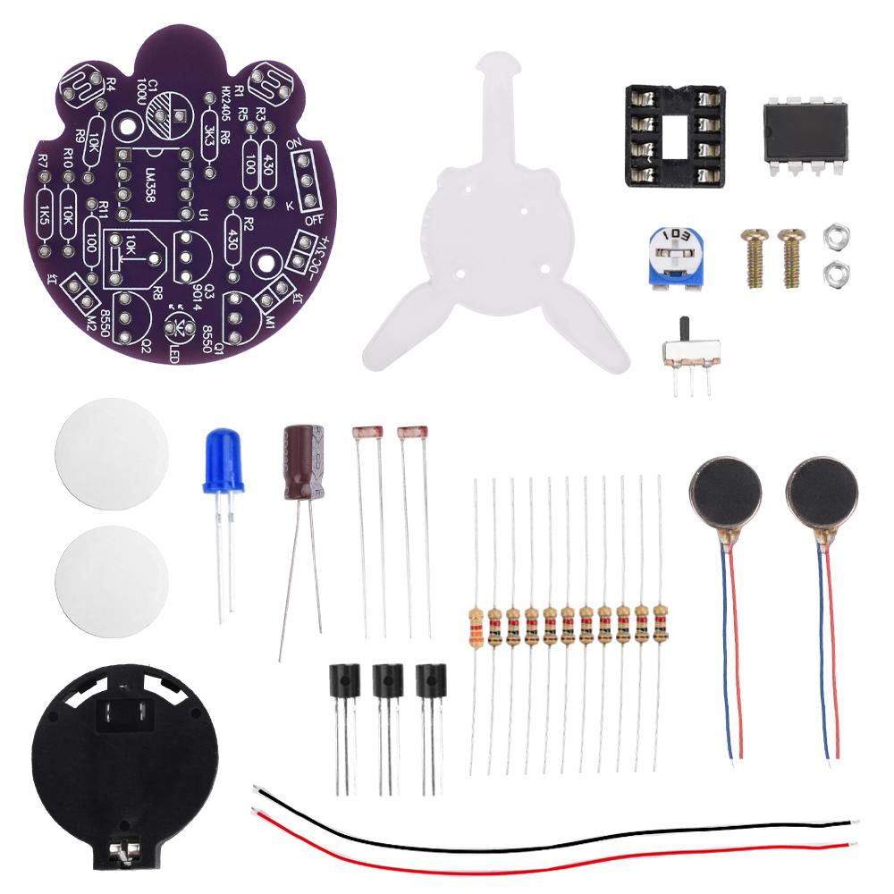 Фоточутливий мобільний робот Kit Firefly DIY Набір Хвостове дихаюче світло Веселий Електронний Освіта Тренування LED Електронний Набір фіолетовий
Фоточутливий мобільний робот Kit Firefly DIY Набір Хвостове дихаюче світло Веселий Електронний Освіта Тренування LED Електронний Набір фіолетовий