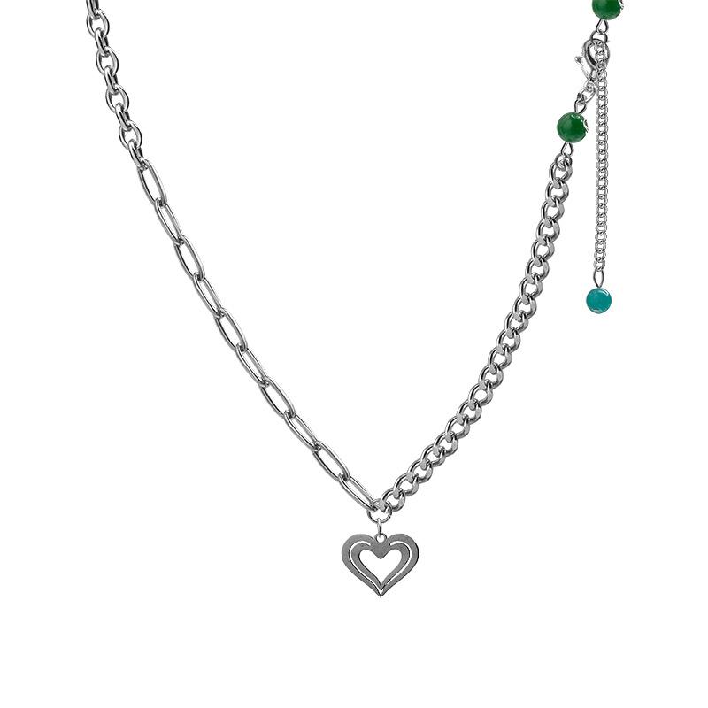 Embellished with green love necklace design sense versatile trendy ins light luxury simple new autumn titanium steel necklace
Embellished with green love necklace design sense versatile trendy ins light luxury simple new autumn titanium steel necklace