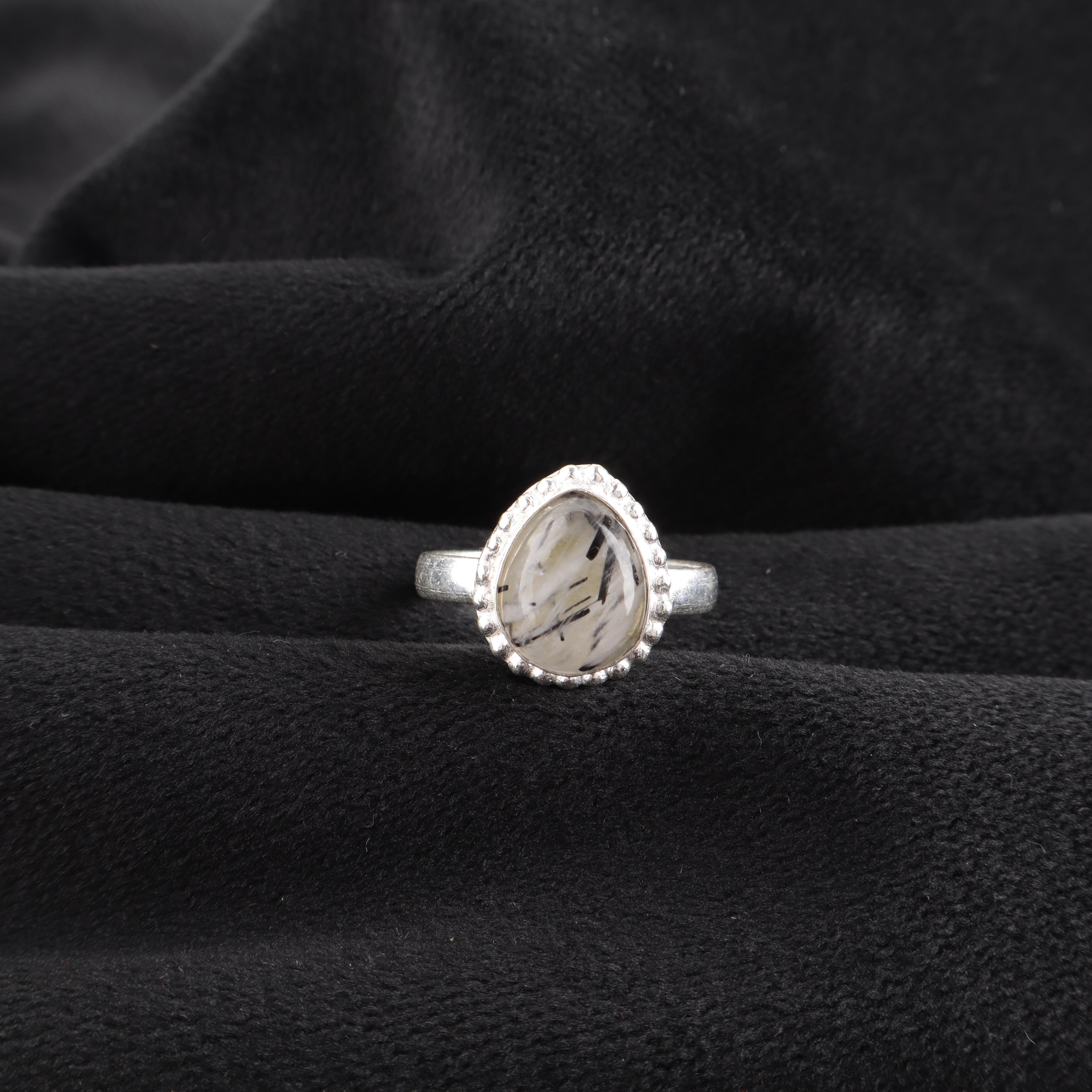 Natural Black Rutile Gemstone 925 Sterling Silver Jewelry Handmade Pear Design Ring For Wedding RR-77-28 13
Natural Black Rutile Gemstone 925 Sterling Silver Jewelry Handmade Pear Design Ring For Wedding RR-77-28 13