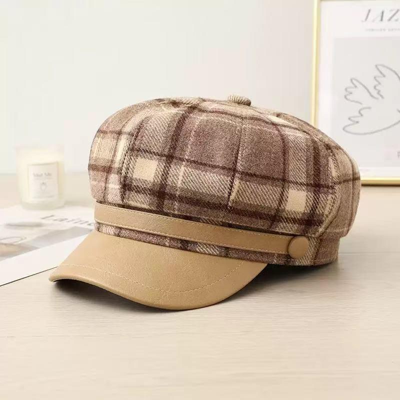 Chic Tweed Plaid Newsboy Beret Cap for Women M (56-58cm)
Chic Tweed Plaid Newsboy Beret Cap for Women M (56-58cm)