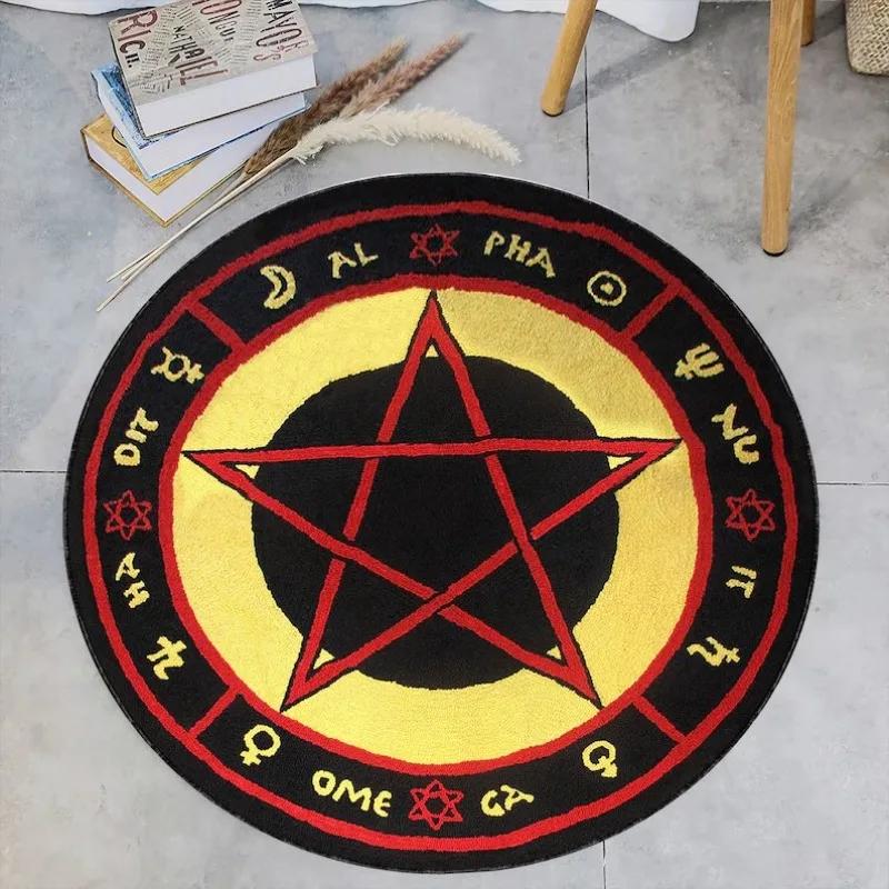 The Love Witch Patterned Round Rug Astrology Rug Movie Decor Rug Red Pentagram Rug Zombie Satan Red Voodoo Pentagram Circle Rug 40X40cm
The Love Witch Patterned Round Rug Astrology Rug Movie Decor Rug Red Pentagram Rug Zombie Satan Red Voodoo Pentagram Circle Rug 40X40cm