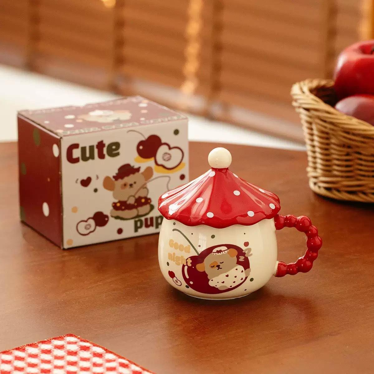 Cute and Cute Mushroom Mug with Lid Creative Cup Souvenir Couple Water Cup High-value Ceramic Coffee Cup 301-400ml
Cute and Cute Mushroom Mug with Lid Creative Cup Souvenir Couple Water Cup High-value Ceramic Coffee Cup 301-400ml