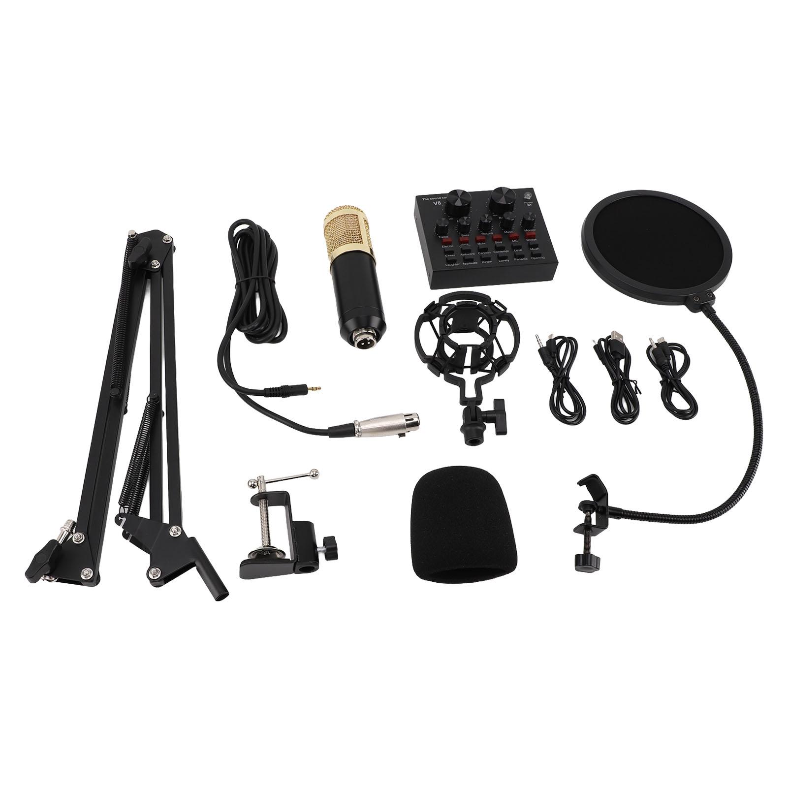 Комплект оборудования для подкаста: конденсаторный микрофон с картой живого звука для живого потокового пения
Комплект оборудования для подкаста: конденсаторный микрофон с картой живого звука для живого потокового пения