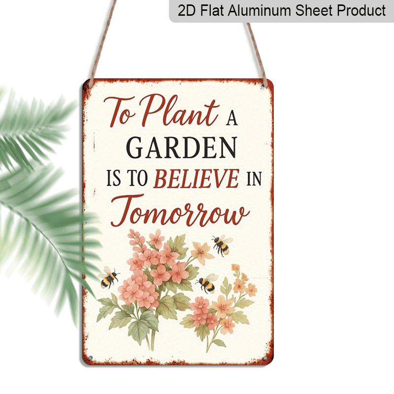 2D Flat Vintage Floral Garden Inspiration Aluminium Wall Art - Plant A Garden, Believe in Tomorrow Bee Pattern Sign, Rustic Home Decor, Suitable 20*30cm
2D Flat Vintage Floral Garden Inspiration Aluminium Wall Art - Plant A Garden, Believe in Tomorrow Bee Pattern Sign, Rustic Home Decor, Suitable 20*30cm