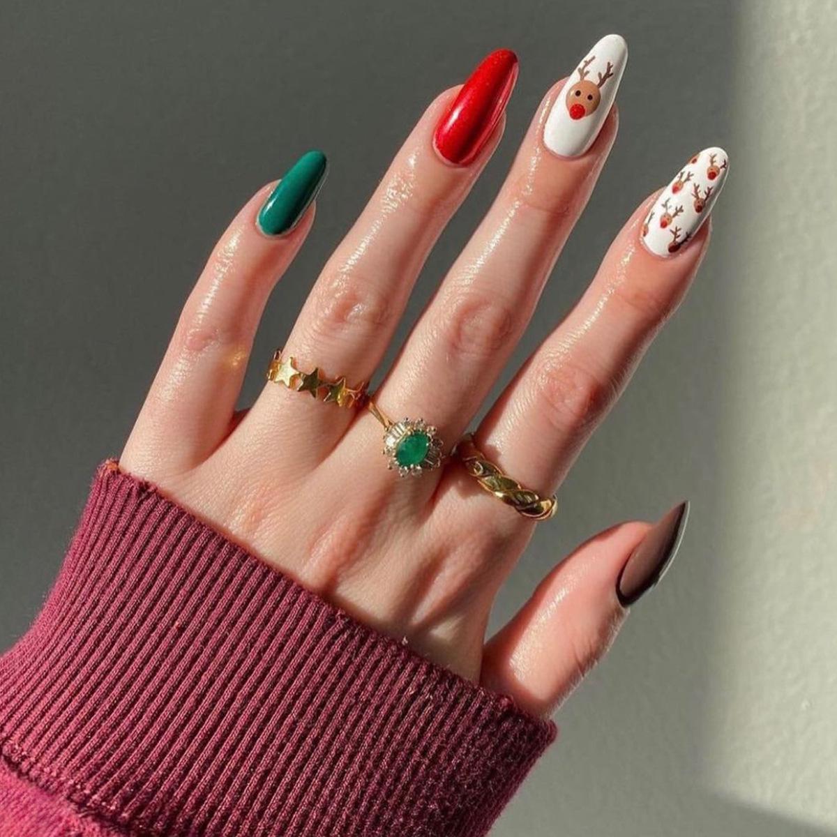 Reindeer European-American Ballet Style Color Block Press-on Nails, Removable Nail Stickers, 24-Piece Set
Reindeer European-American Ballet Style Color Block Press-on Nails, Removable Nail Stickers, 24-Piece Set