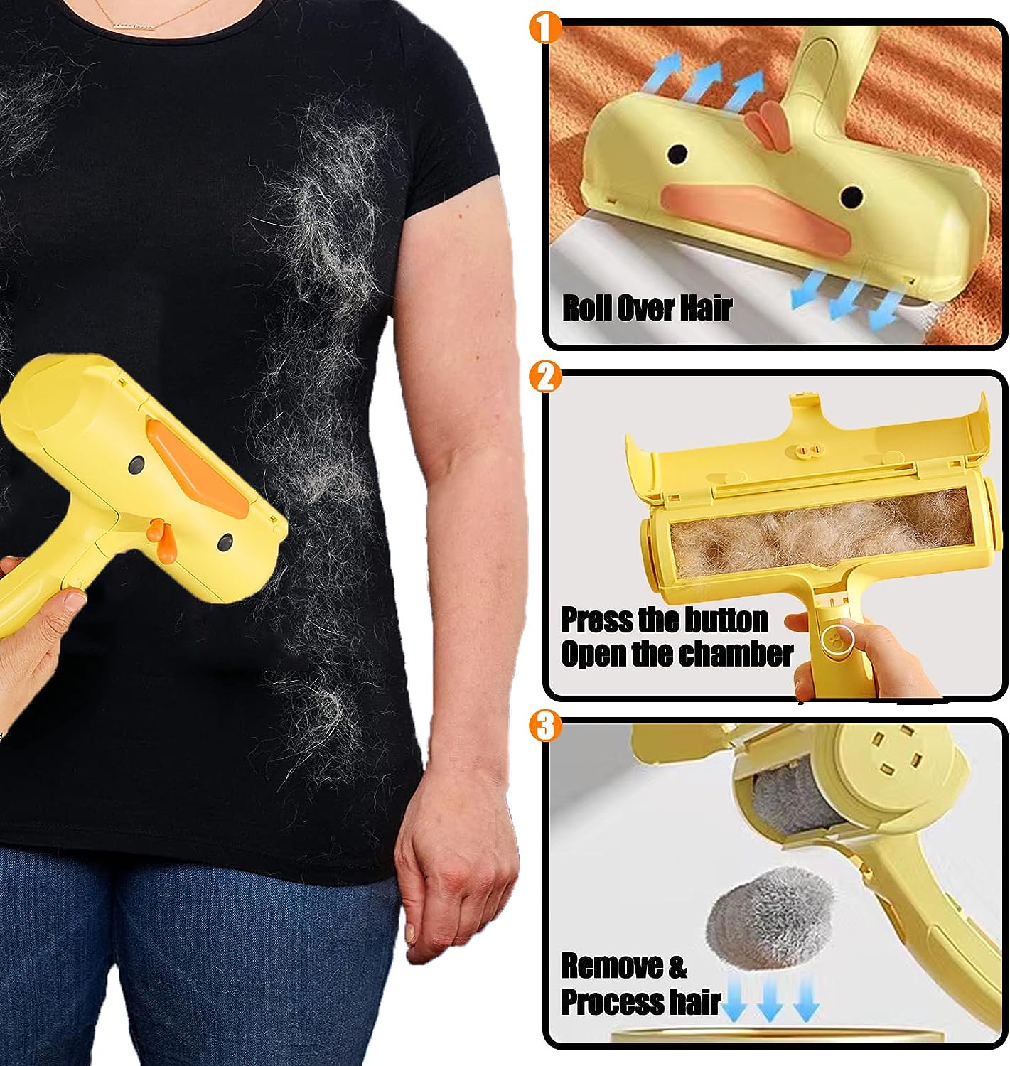 Pet Hair Remover Roller - Dog & Cat Fur Remover with Self-Cleaning Base - Efficient Animal Hair Removal Tool
Pet Hair Remover Roller - Dog & Cat Fur Remover with Self-Cleaning Base - Efficient Animal Hair Removal Tool