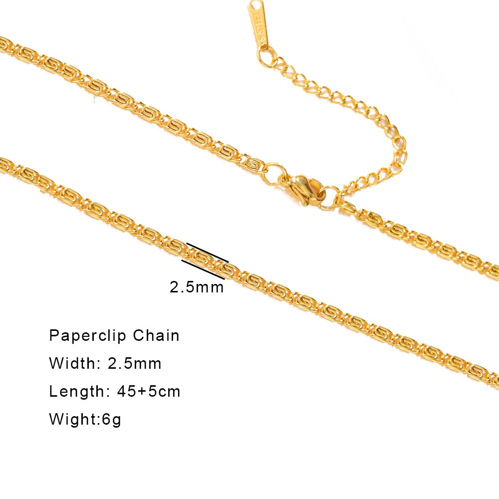 Stainless Steel Gold Color Chain Necklace Women Minimalist Cuban Paperclip Twisted Snake Chain Fashion Jewelry 45-50cm
Stainless Steel Gold Color Chain Necklace Women Minimalist Cuban Paperclip Twisted Snake Chain Fashion Jewelry 45-50cm