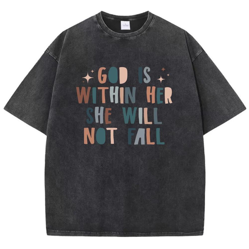 God Is Within Her She Will Not Fall Print Men Tees Graphic Art T-Shirts High-Quality Cotton Tee Shirt Cotton Clothing S
God Is Within Her She Will Not Fall Print Men Tees Graphic Art T-Shirts High-Quality Cotton Tee Shirt Cotton Clothing S