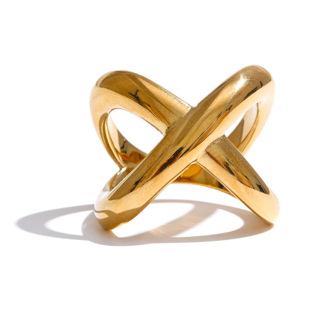 PVD Plated Statement Stainless Steel X-Shape Geometric Finger Ring Waterproof Smooth Metal Handmade Polished Jewelry 9
PVD Plated Statement Stainless Steel X-Shape Geometric Finger Ring Waterproof Smooth Metal Handmade Polished Jewelry 9