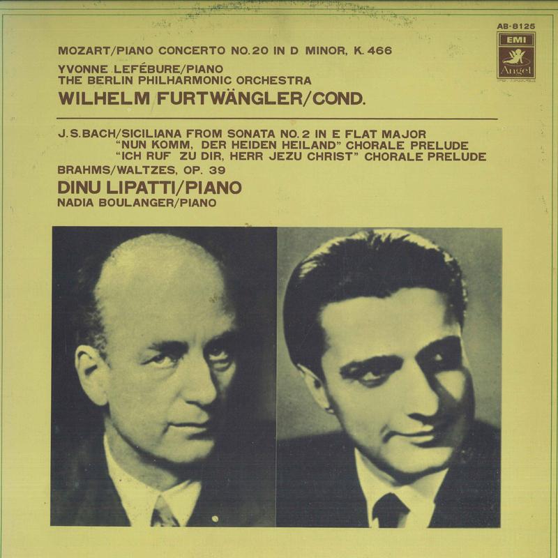 LP Record WILHELM FURTWANGLERYVONNE LEFEBUR MozartPiano Concerto No.20 In D Mi AB8125 ANGEL 1970 Japan Obi Classical Used
LP Record WILHELM FURTWANGLERYVONNE LEFEBUR MozartPiano Concerto No.20 In D Mi AB8125 ANGEL 1970 Japan Obi Classical Used