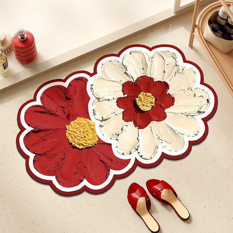 Red Flower Bathroom Floor Mat, Diatom Mud, Water-Absorbing Quick-Drying Foot Mat, Water-Absorbing Non-Slip Bathroom Carpet At The Door Of The Bathroom 40*60cm
Red Flower Bathroom Floor Mat, Diatom Mud, Water-Absorbing Quick-Drying Foot Mat, Water-Absorbing Non-Slip Bathroom Carpet At The Door Of The Bathroom 40*60cm