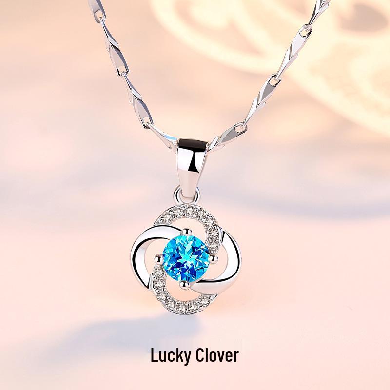 Sterling Silver Zircon Four-Leaf Clover Pendant Necklace for Women - Simple & Versatile Korean Style S999 Sterling Silver
Sterling Silver Zircon Four-Leaf Clover Pendant Necklace for Women - Simple & Versatile Korean Style S999 Sterling Silver