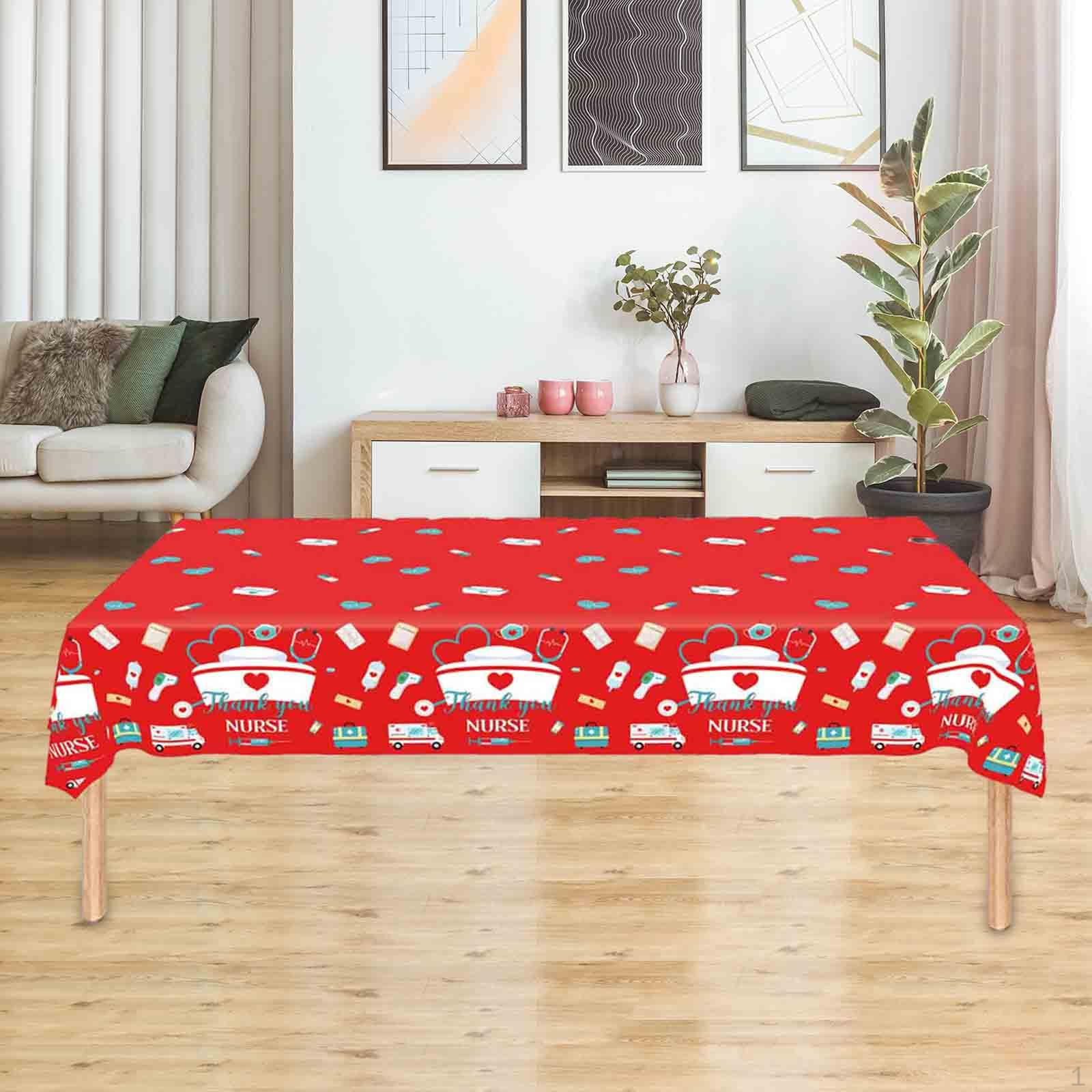 Скатерть «Спасибо, медсестра», красная, водонепроницаемая, Неделя признательности
