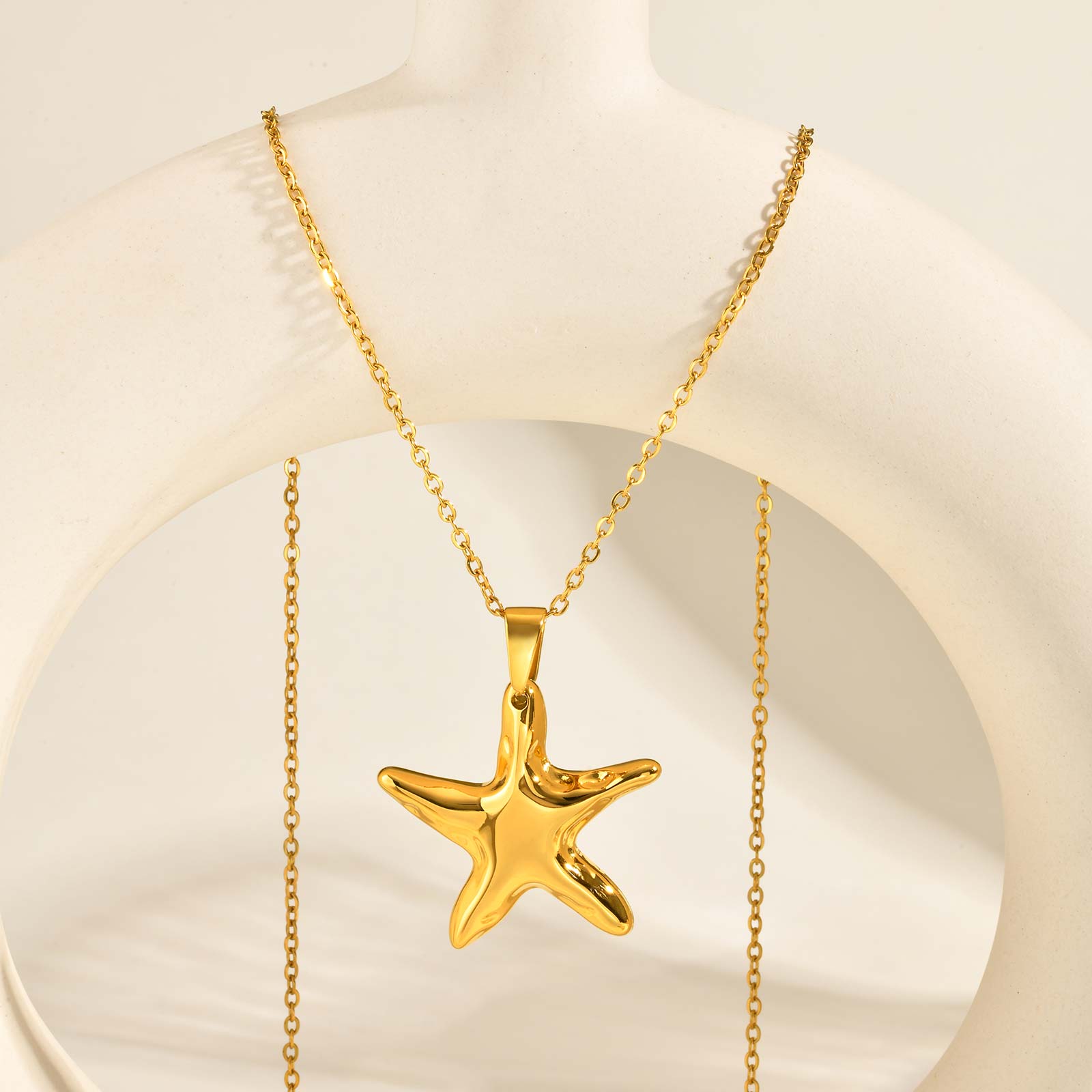 Minimalist Starfish Pendant Necklace for Women,Gold Color Stainless Steel Waterproof Necklaces,Fashion Jewelry Gift
Minimalist Starfish Pendant Necklace for Women,Gold Color Stainless Steel Waterproof Necklaces,Fashion Jewelry Gift