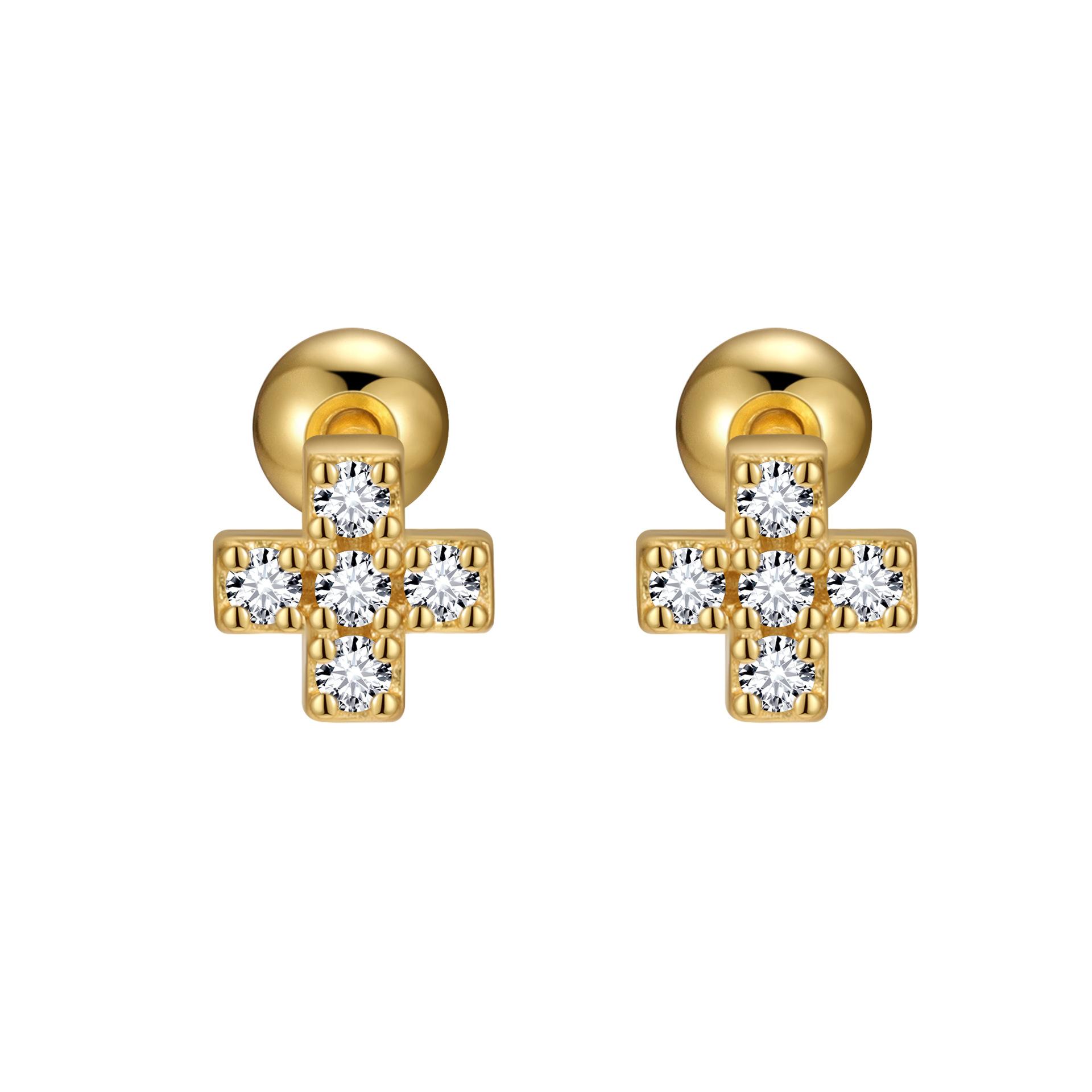 S925 Sterling Silver Inlaid Colorful Zircon Cross Screw Earrings for Women Small Exquisite Temperament Ear Accessories золотой
S925 Sterling Silver Inlaid Colorful Zircon Cross Screw Earrings for Women Small Exquisite Temperament Ear Accessories золотой