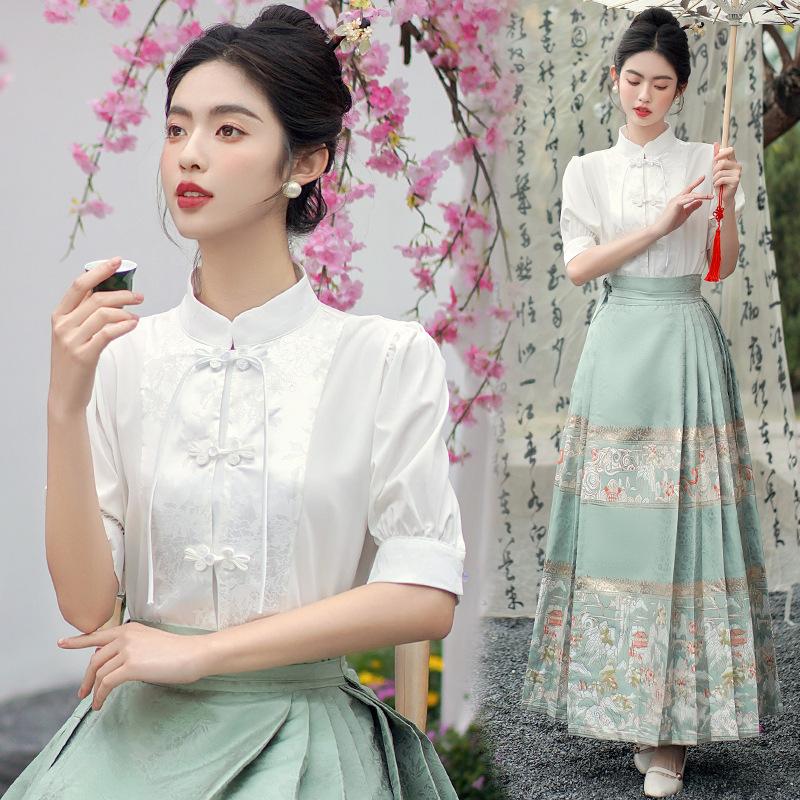Improved Hanfu Women s Ming Dynasty Han Element National Style Daily Shirt One Piece Embroidered Jacquard Horse Face Skirt Set
Improved Hanfu Women s Ming Dynasty Han Element National Style Daily Shirt One Piece Embroidered Jacquard Horse Face Skirt Set