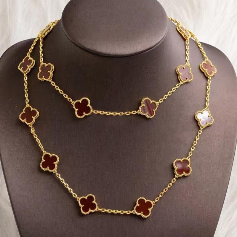 Високоякісний 90 см довгий намисто з 20 квітами та двостороннім кулоном у вигляді чотирилистої конюшини на удачу, модна універсальна ланцюжка для светра 13MM-18K-90CM
Високоякісний 90 см довгий намисто з 20 квітами та двостороннім кулоном у вигляді чотирилистої конюшини на удачу, модна універсальна ланцюжка для светра 13MM-18K-90CM