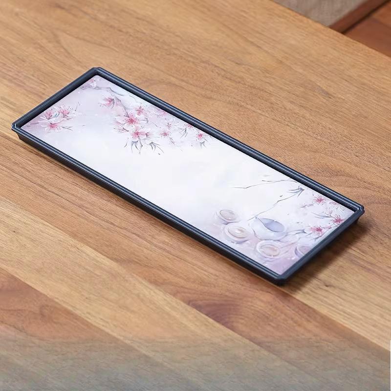 Chinese Tea Tray Ceramic Water Absorbing Dry Foam Table Rectangular Household Teapot Tray Tea Ceremony Accessories 31x11x1.5cm
Chinese Tea Tray Ceramic Water Absorbing Dry Foam Table Rectangular Household Teapot Tray Tea Ceremony Accessories 31x11x1.5cm