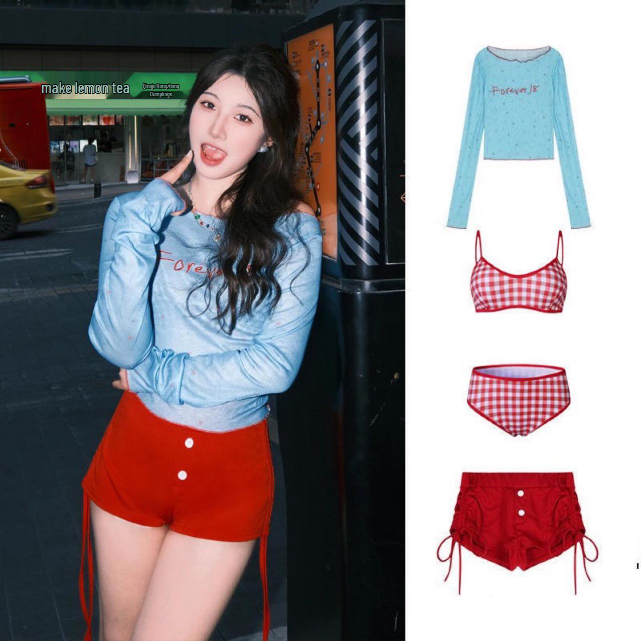 Women s Hong Kong Style Color Block Bikini - Trendy Ins Xiaohongshu Blogger Swimwear in Red and Blue S
Women s Hong Kong Style Color Block Bikini - Trendy Ins Xiaohongshu Blogger Swimwear in Red and Blue S