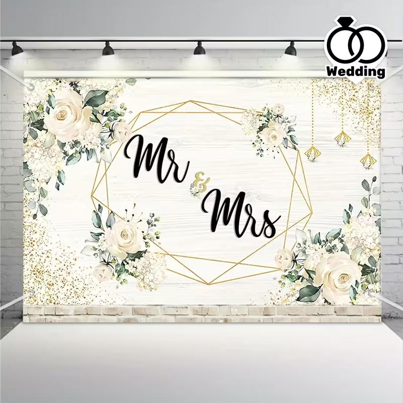 2D Flat Rustic Wood Wedding Banner, White Rose & Eucalyptus Bridal Shower Photo Booth 47.2x31.5inch/120*80cm
2D Flat Rustic Wood Wedding Banner, White Rose & Eucalyptus Bridal Shower Photo Booth 47.2x31.5inch/120*80cm