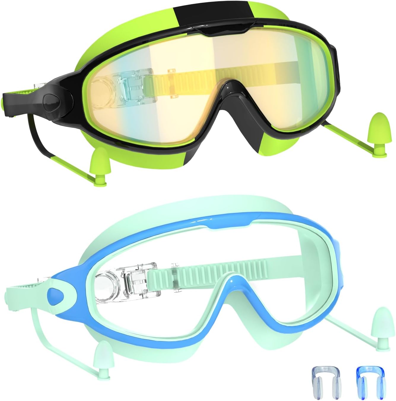 Kids Swim Goggles with Earplugs, Anti-Fog UV Protection for Boys Girls Ages 3-15, Large Frame 2PCS United States
Kids Swim Goggles with Earplugs, Anti-Fog UV Protection for Boys Girls Ages 3-15, Large Frame 2PCS United States