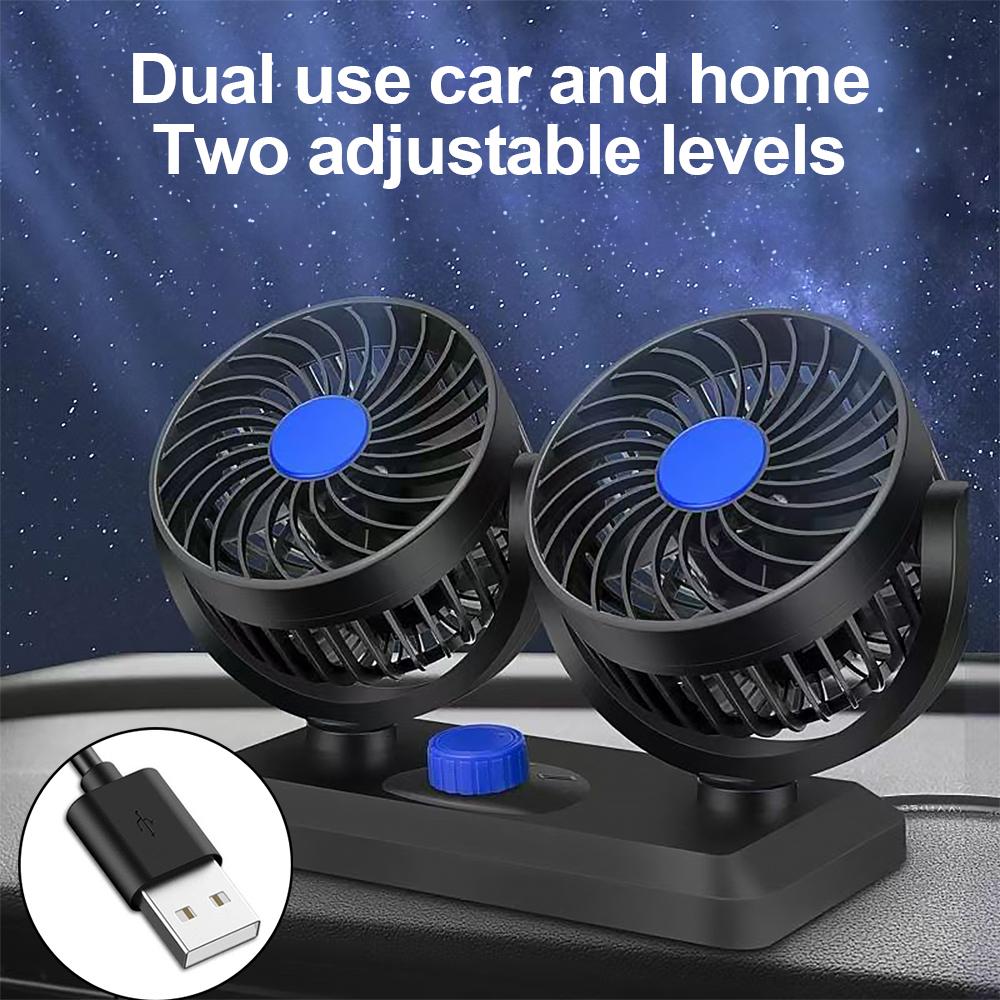 Portable Car Fan 360° Rotatable Multi-Angle Double-head Vehicle Fan Rechargeable Cooling Electric Fans for Home Desk Office Car
Portable Car Fan 360° Rotatable Multi-Angle Double-head Vehicle Fan Rechargeable Cooling Electric Fans for Home Desk Office Car