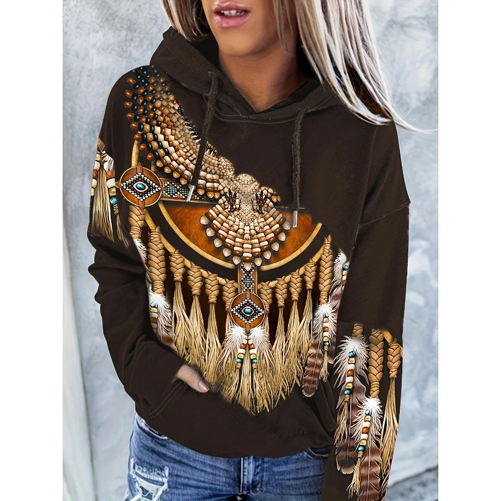Женская повседневная модная толстовка-пуловер с круглым вырезом, в западном этническом стиле, с ретро-принтом, женский топ-худи XL
Женская повседневная модная толстовка-пуловер с круглым вырезом, в западном этническом стиле, с ретро-принтом, женский топ-худи XL
