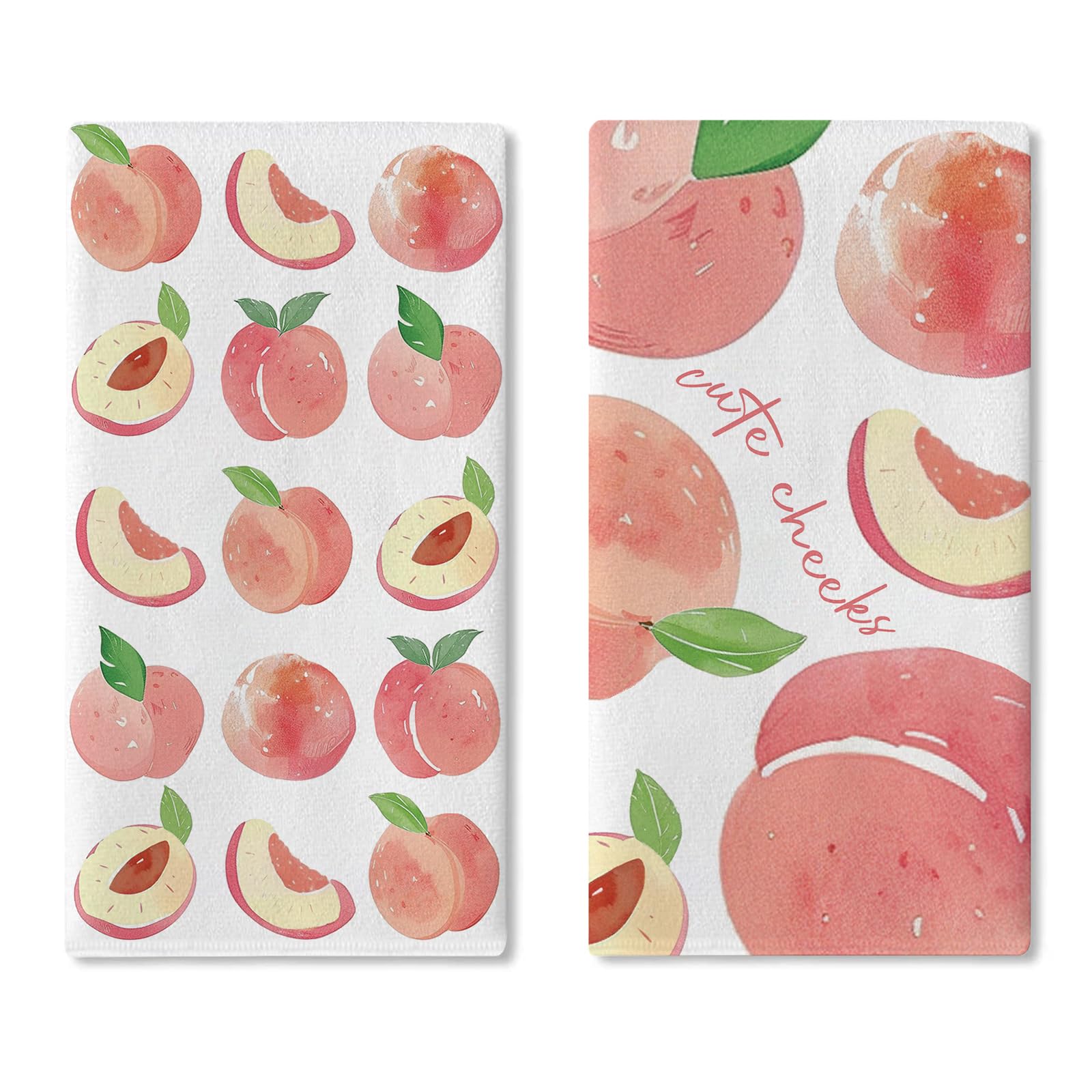 2 Pcs Pink Peach Towel Set | Flat Printing Watercolor Cute Blush Fruit Hand Towel & Baking Cloth, Girly Style Spring Summer W40*H60(CM)
2 Pcs Pink Peach Towel Set | Flat Printing Watercolor Cute Blush Fruit Hand Towel & Baking Cloth, Girly Style Spring Summer W40*H60(CM)