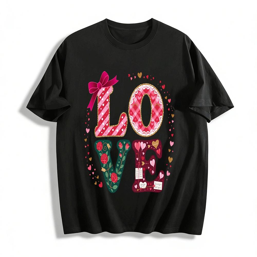 Valentine s Day Love Rose Heart Print Casual Crew Neck T-Shirt Pure cotton T-shirt 6XL
Valentine s Day Love Rose Heart Print Casual Crew Neck T-Shirt Pure cotton T-shirt 6XL