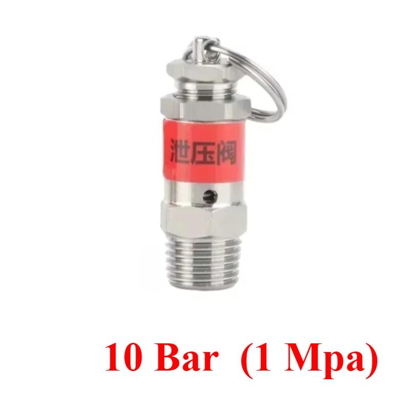 1/8 1/4 BSPT Male Thread 0.5 1 2 3 4 5 6-10 Bar 304 Stainless Steel Safety Valve Spring Type Pressure Relief Air Release Vent 1l4 BSPT
1/8 1/4 BSPT Male Thread 0.5 1 2 3 4 5 6-10 Bar 304 Stainless Steel Safety Valve Spring Type Pressure Relief Air Release Vent 1l4 BSPT