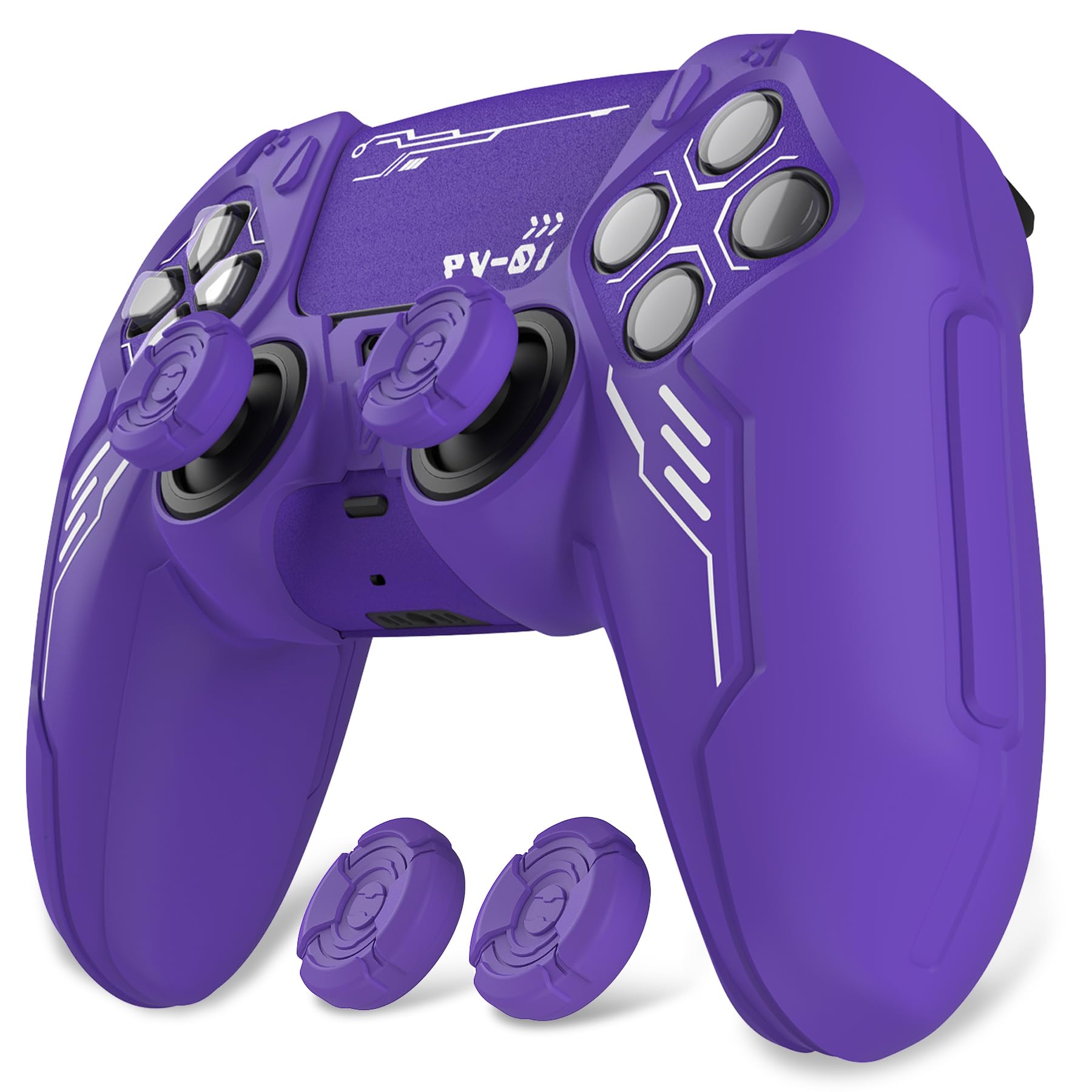 Silicone cover for PlayVital Mecha Edition PS5 improved compatible with charging thumb cap and sticker included controller, shockproof, anti-slip
Silicone cover for PlayVital Mecha Edition PS5 improved compatible with charging thumb cap and sticker included controller, shockproof, anti-slip