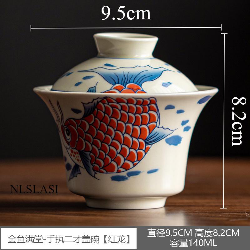 Chinese Tea Set Set Household Ceramic Tea Bowl Goldfish Covered Bowl Kitchen Drinking Utensils Ceramic Kung Fu, Pu Erh Tea Set
Chinese Tea Set Set Household Ceramic Tea Bowl Goldfish Covered Bowl Kitchen Drinking Utensils Ceramic Kung Fu, Pu Erh Tea Set