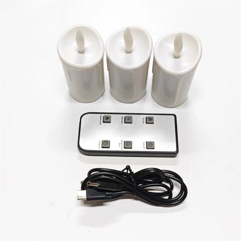 6-Pack Rechargeable Flameless LED Candles Black and White Electronic Candles with Timer Remote Control and USB Cable
6-Pack Rechargeable Flameless LED Candles Black and White Electronic Candles with Timer Remote Control and USB Cable