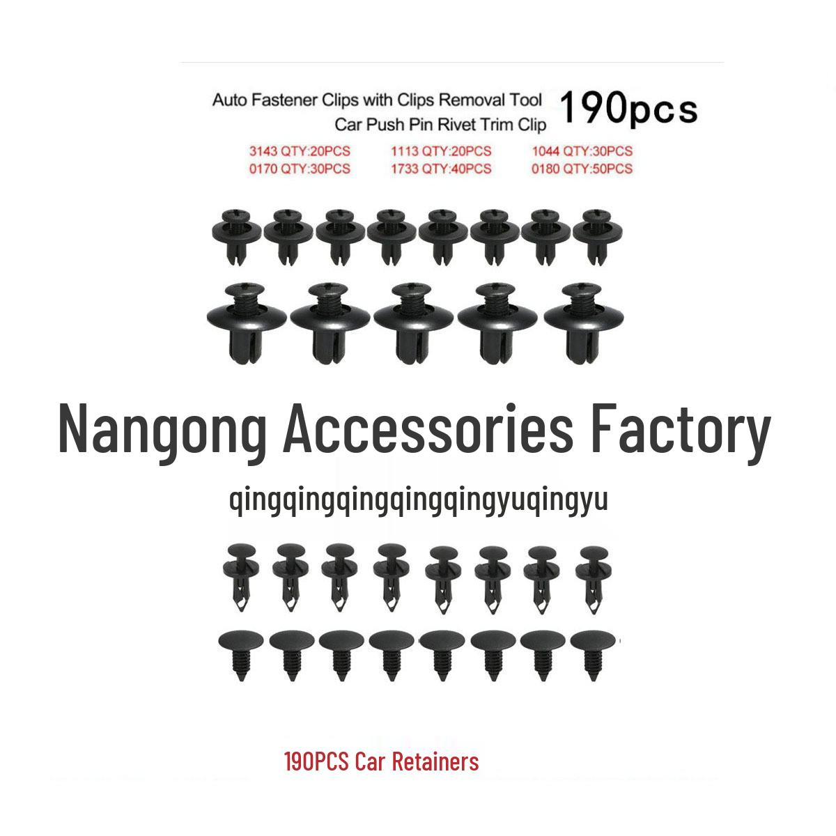 190pcs Universal Car Trim Panel & Grille Installation Nylon Clips 60pcs in Large Mixed Bag
190pcs Universal Car Trim Panel & Grille Installation Nylon Clips 60pcs in Large Mixed Bag