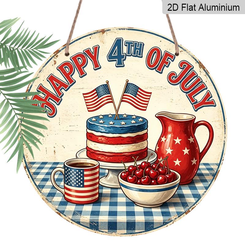 2D Flat, 1pc Retro Vintage 4th of July Sign, Patriotic American Flag Cake Cup Coffee Cherry Jug Decor, Round Aluminum Metal Sign, 4th of July 7.87x7.87 Inches
2D Flat, 1pc Retro Vintage 4th of July Sign, Patriotic American Flag Cake Cup Coffee Cherry Jug Decor, Round Aluminum Metal Sign, 4th of July 7.87x7.87 Inches