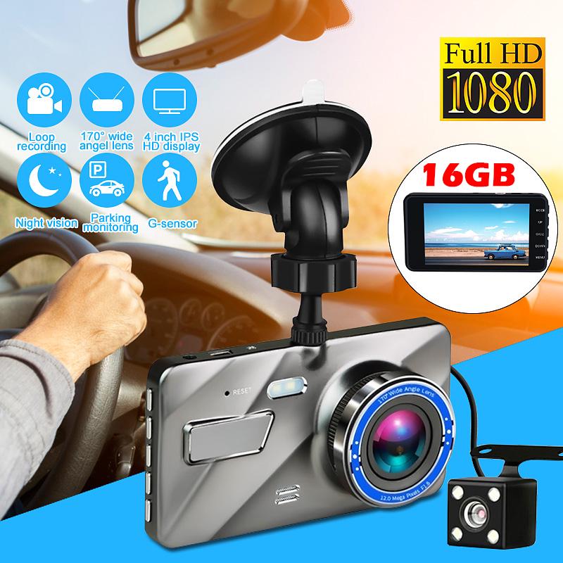 Автомобиль DVR 4'' Dashcam Задний вид Двойной камеры 1080P FHD Loop Запись Ночного Видения G-датчик 170 "Широкий угол Авто Камера
Автомобиль DVR 4'' Dashcam Задний вид Двойной камеры 1080P FHD Loop Запись Ночного Видения G-датчик 170 "Широкий угол Авто Камера