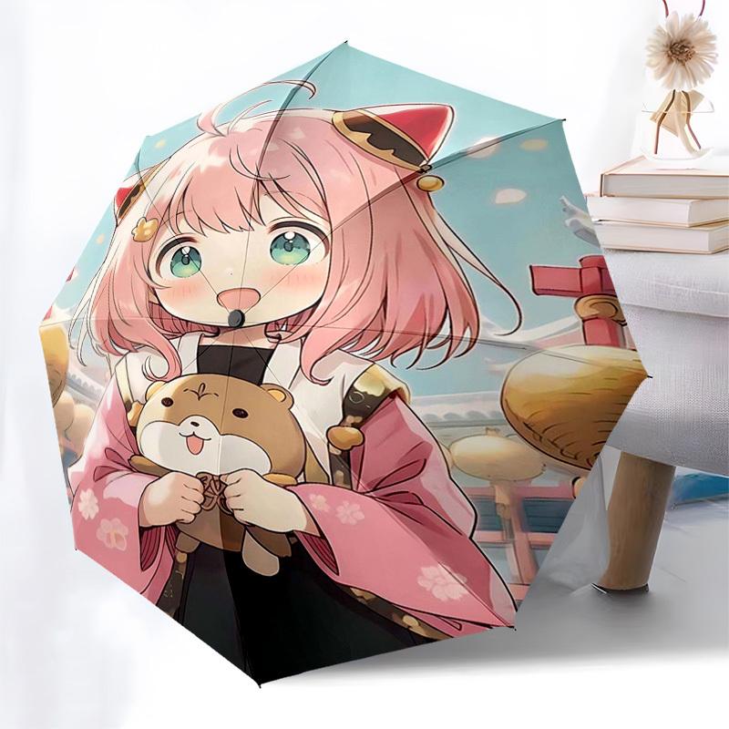 1pc Chibi Cat Ear Girl with Pink Cherry Blossom Kimono, Automatic Opening Umbrella, Portable Three-Fold Design, 8-Bone Iron Frame Outdoor Umbrella, Fe
1pc Chibi Cat Ear Girl with Pink Cherry Blossom Kimono, Automatic Opening Umbrella, Portable Three-Fold Design, 8-Bone Iron Frame Outdoor Umbrella, Fe