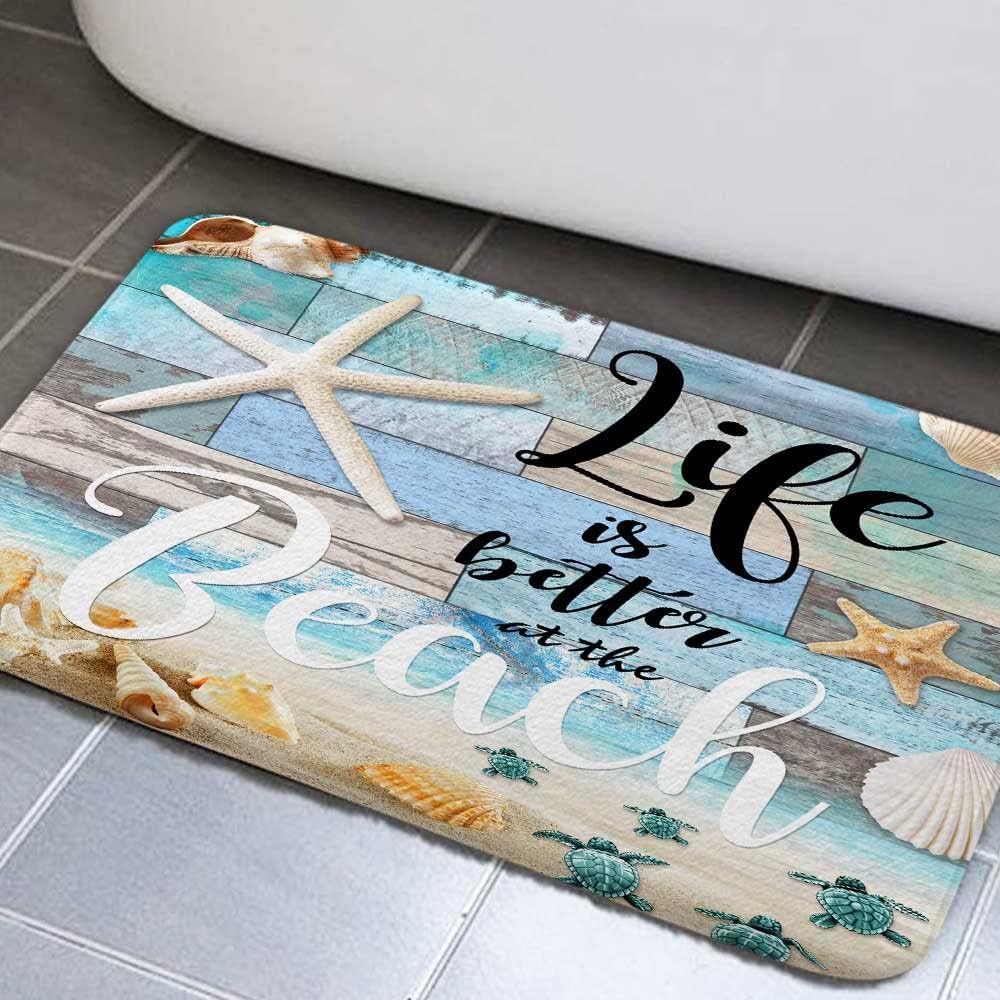 Beach Sea Turtle Seagull Palm Tree Ocean Bathroom Rugs Mat, Non Slip Rustic Beach Bath Rugs for Bathroom, Durable Rustic Wooden 40x60cm
Beach Sea Turtle Seagull Palm Tree Ocean Bathroom Rugs Mat, Non Slip Rustic Beach Bath Rugs for Bathroom, Durable Rustic Wooden 40x60cm