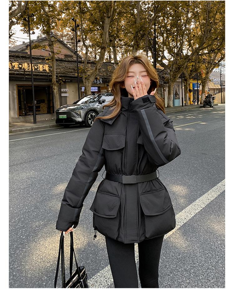 Женская повседневная куртка с капюшоном и поясом M чёрный
Женская повседневная куртка с капюшоном и поясом M чёрный