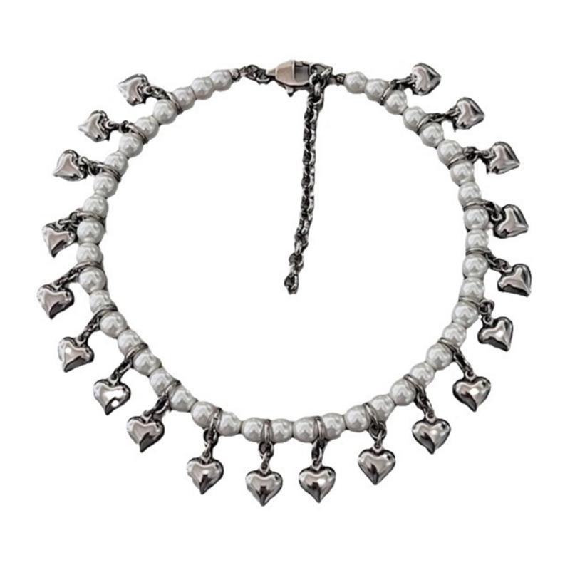 Fashionable Heart Pearls Necklace Handmade Adjustable Neckchain Stylish Clavicle Chain for Women Girls Elegant Choker 1
Fashionable Heart Pearls Necklace Handmade Adjustable Neckchain Stylish Clavicle Chain for Women Girls Elegant Choker 1