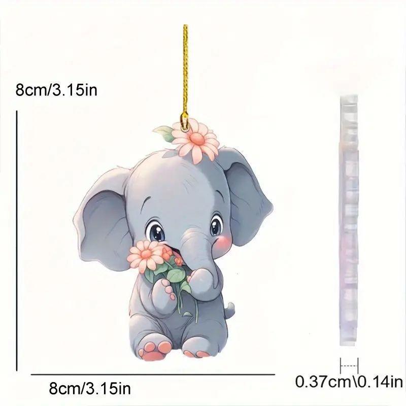 Cartoon Acrylic Cute Elephant Pendant For Stylish Car Interior Decor With Flower Motif
Cartoon Acrylic Cute Elephant Pendant For Stylish Car Interior Decor With Flower Motif