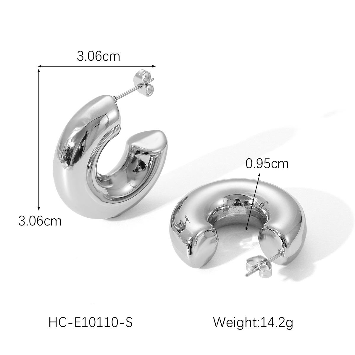 Spherical stainless steel stud earrings, stylish front-back wear C-shaped earrings, non-fading titanium steel ear jewelry
Spherical stainless steel stud earrings, stylish front-back wear C-shaped earrings, non-fading titanium steel ear jewelry